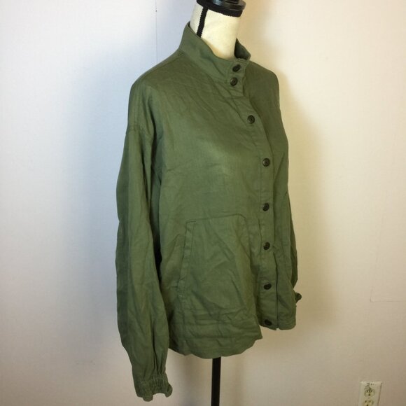 New! Supplies by Union Bay Larisa Jacket L Womans Greek Olive Snap Buttons - Picture 3 of 16